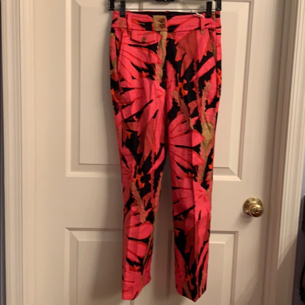 🌺Jcrew hot pink print pants🌺